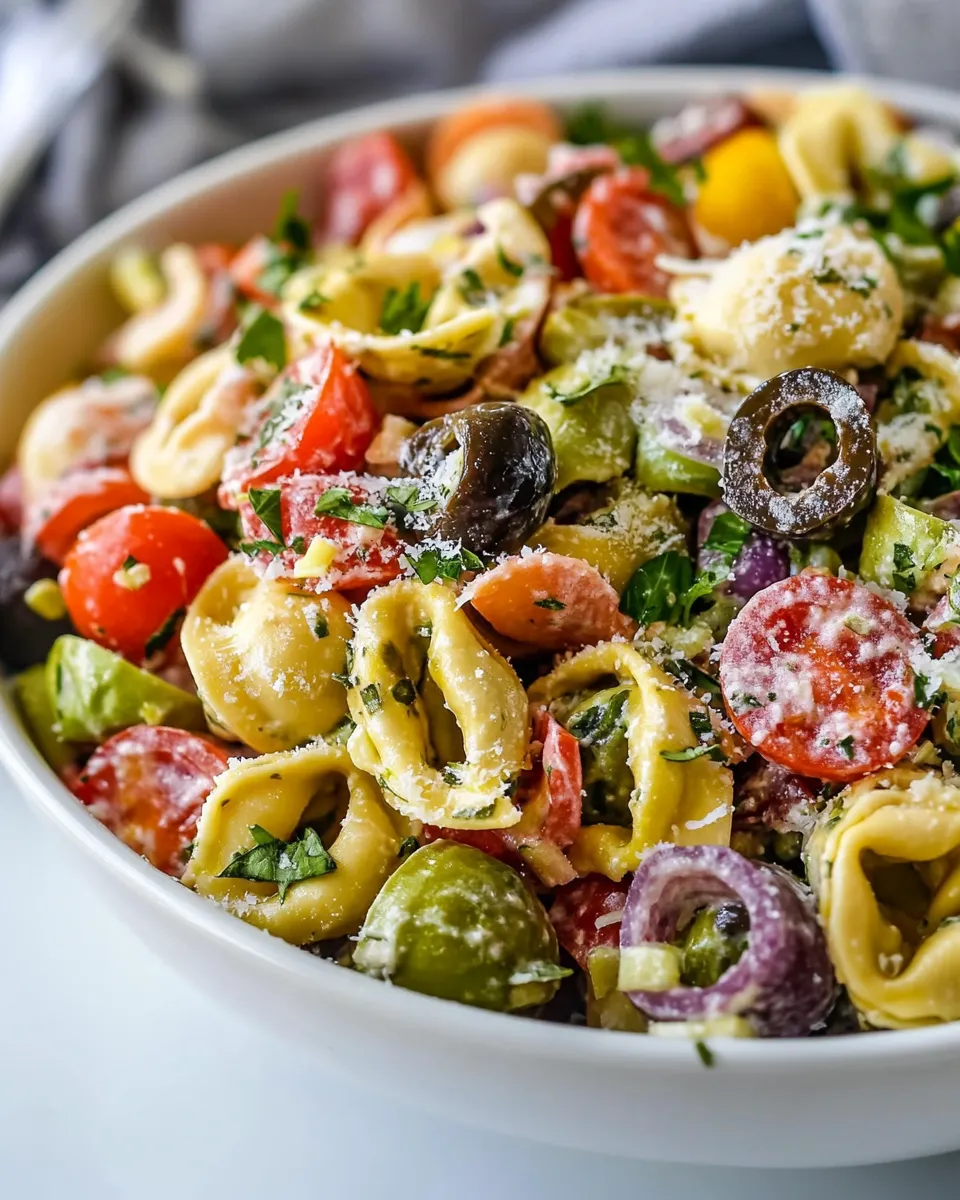 Quick Easy Italian Tortellini Pasta Salad shot