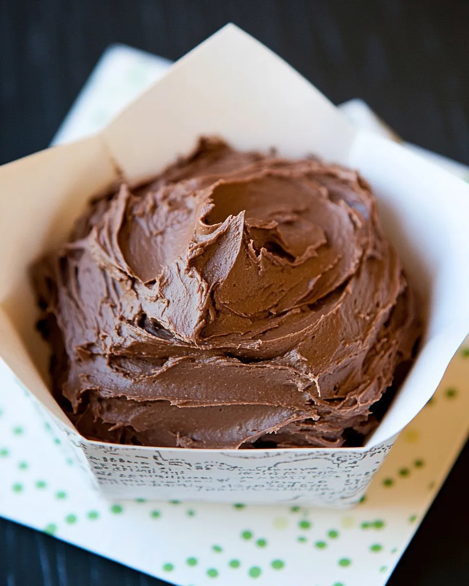 Quick Easy Whipped Chocolate Frosting food shot