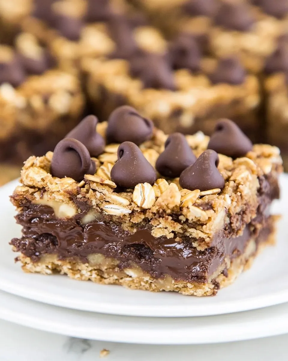Classic Fudgy Oatmeal Chocolate Chip Cookie Bars image