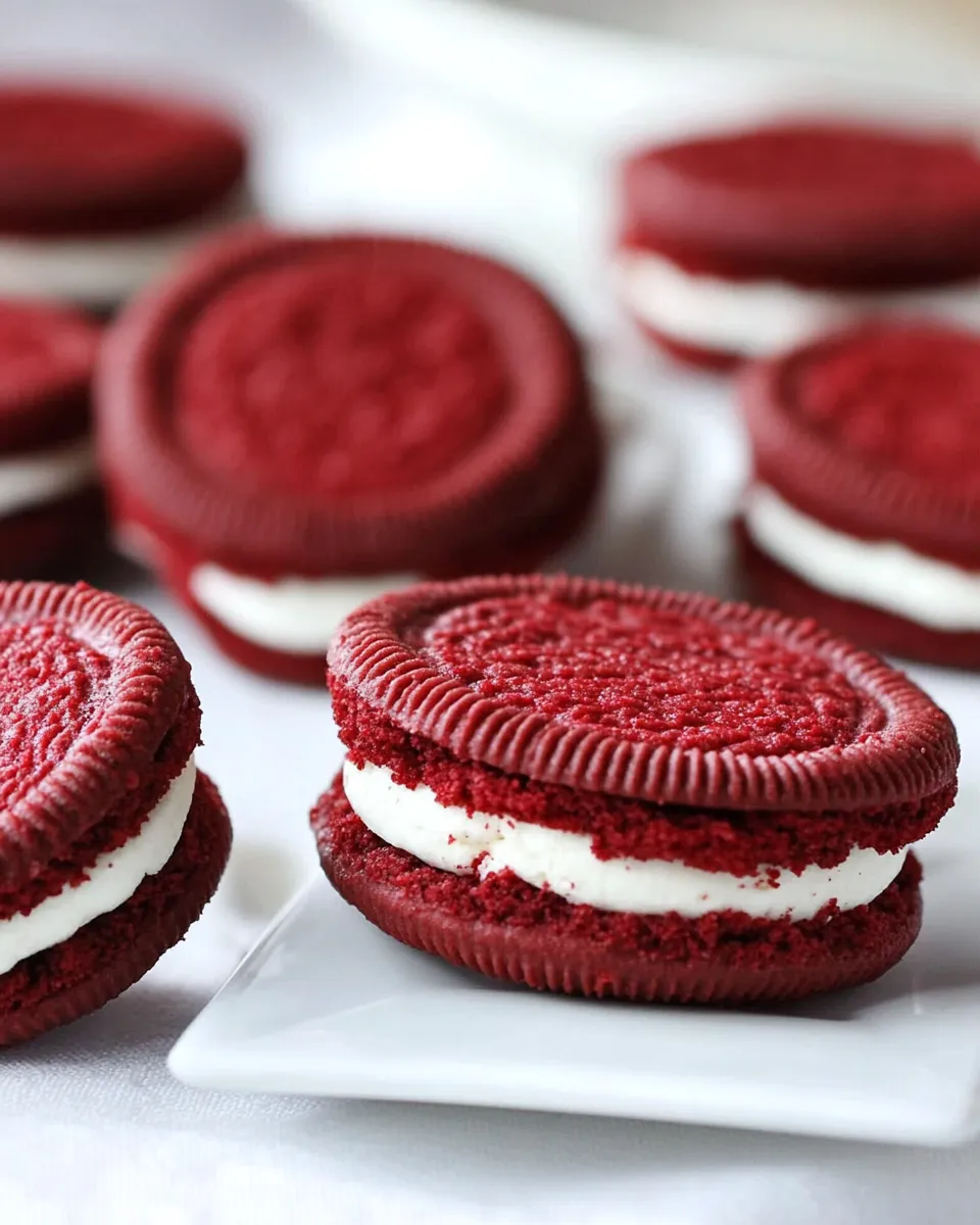 Classic Homemade Red Velvet Oreos image