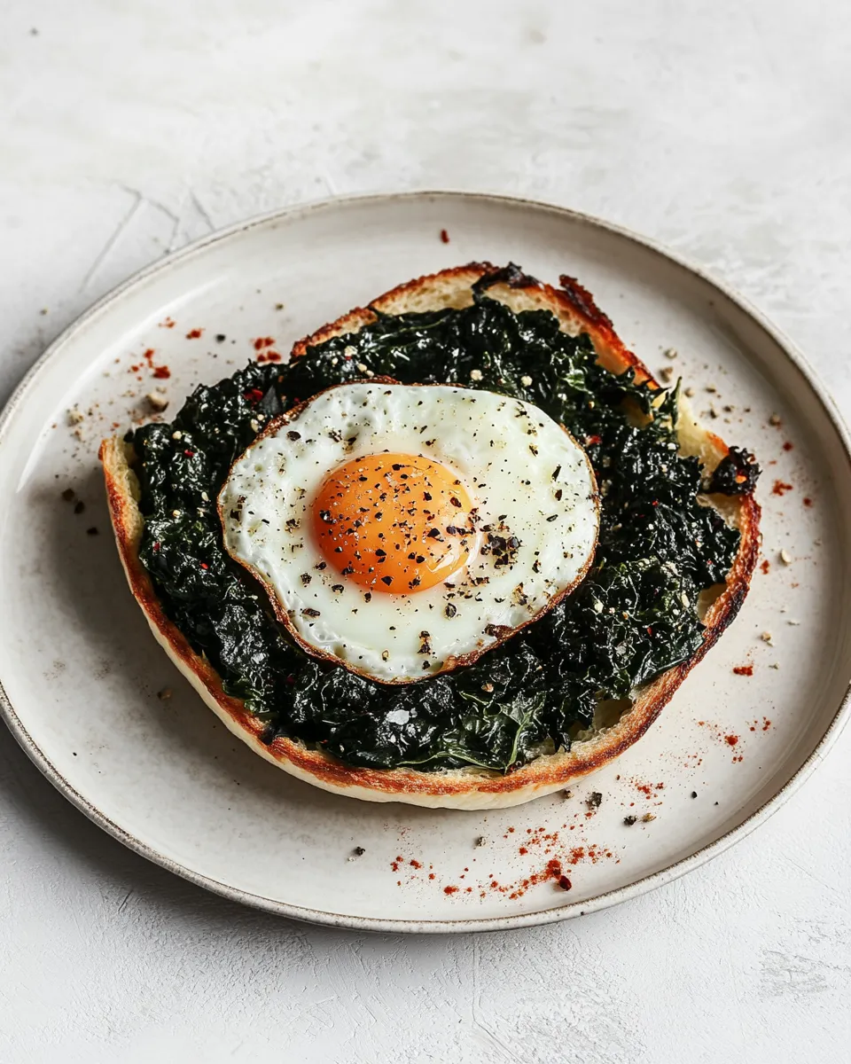 Easy Kale Egg in a Hole recipe image