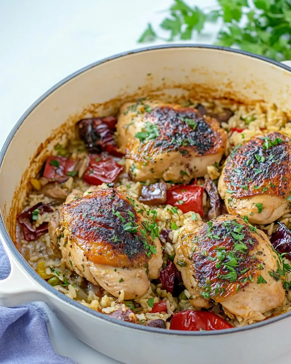 Easy One-Pot Mediterranean Chicken and Rice recipe photo
