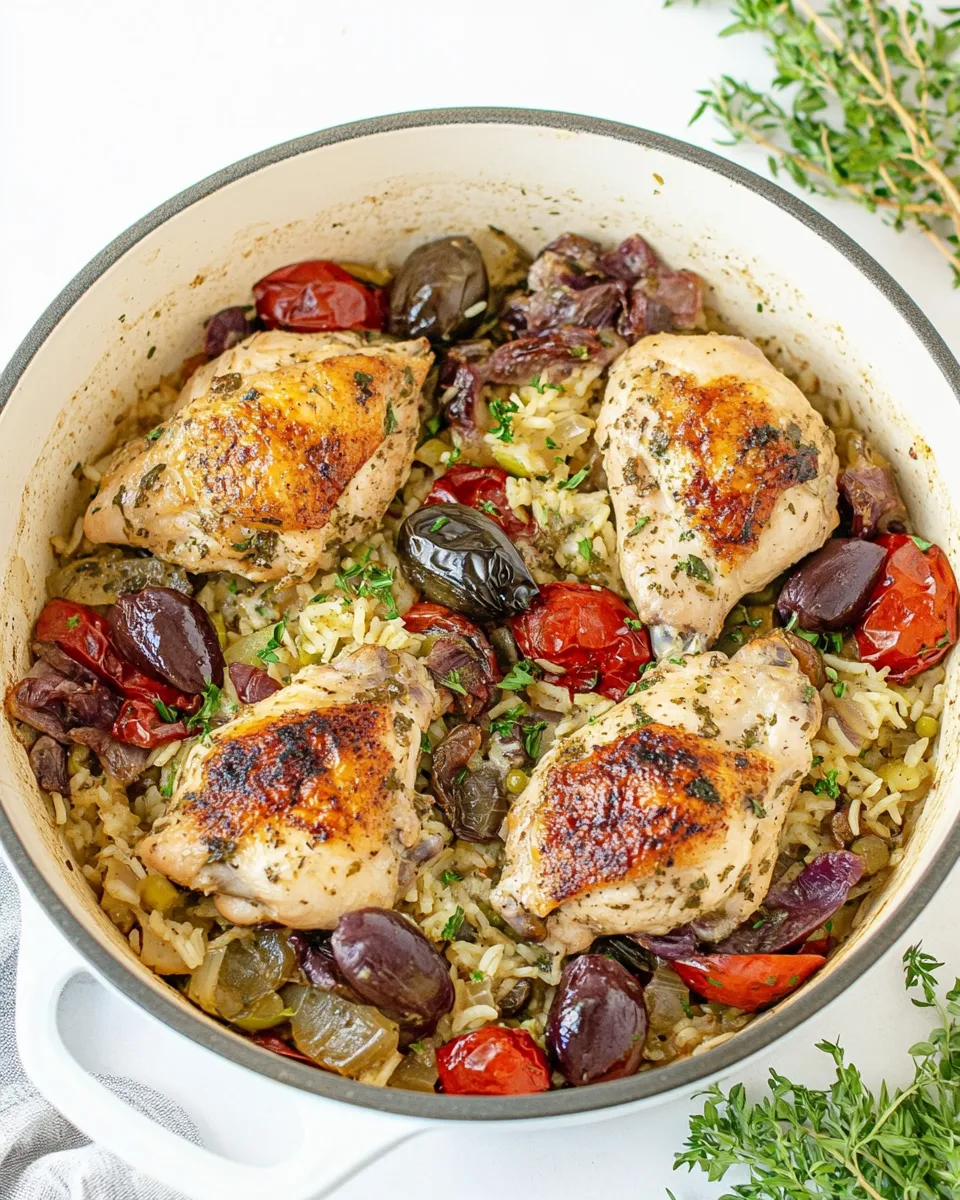 Delicious One-Pot Mediterranean Chicken and Rice dish photo