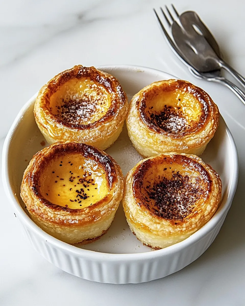 Delicious Pastis de Nata (Portuguese Custard Tarts) plate image