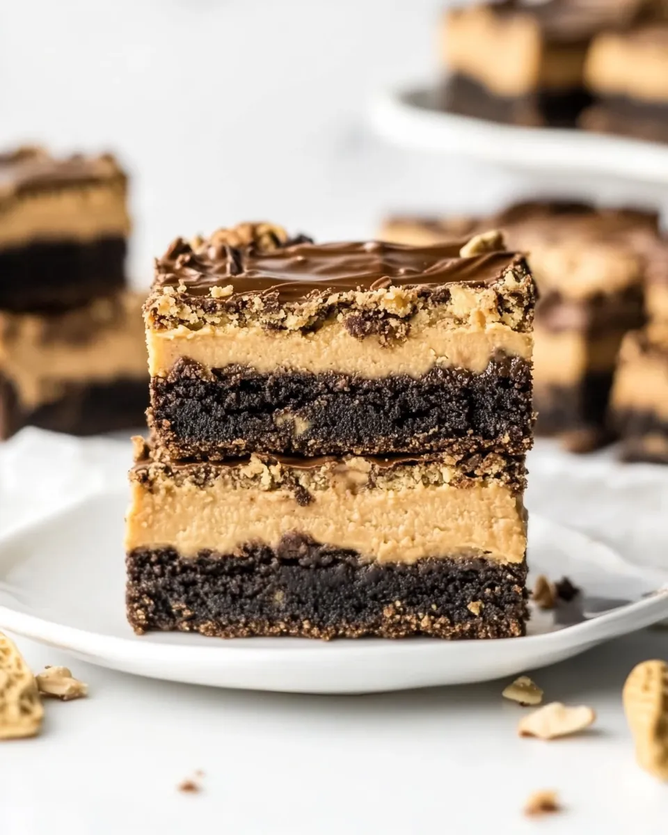 Easy Peanut Butter Brownies food shot