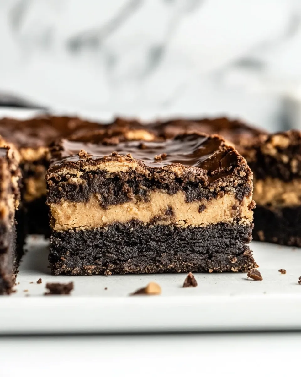 Delicious Peanut Butter Brownies plate image