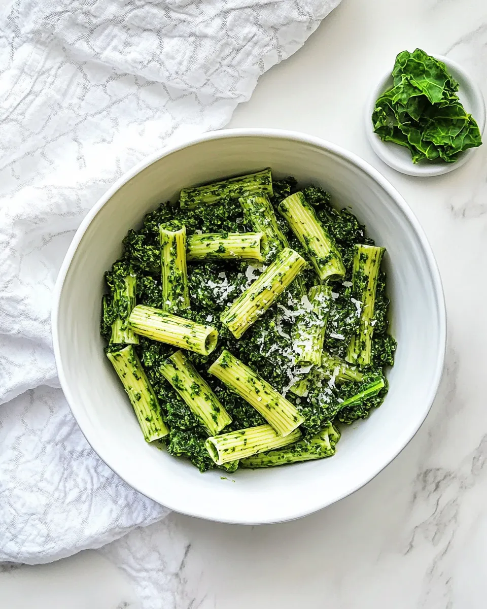Delicious Rigatoni with Easy Kale Sauce dish photo
