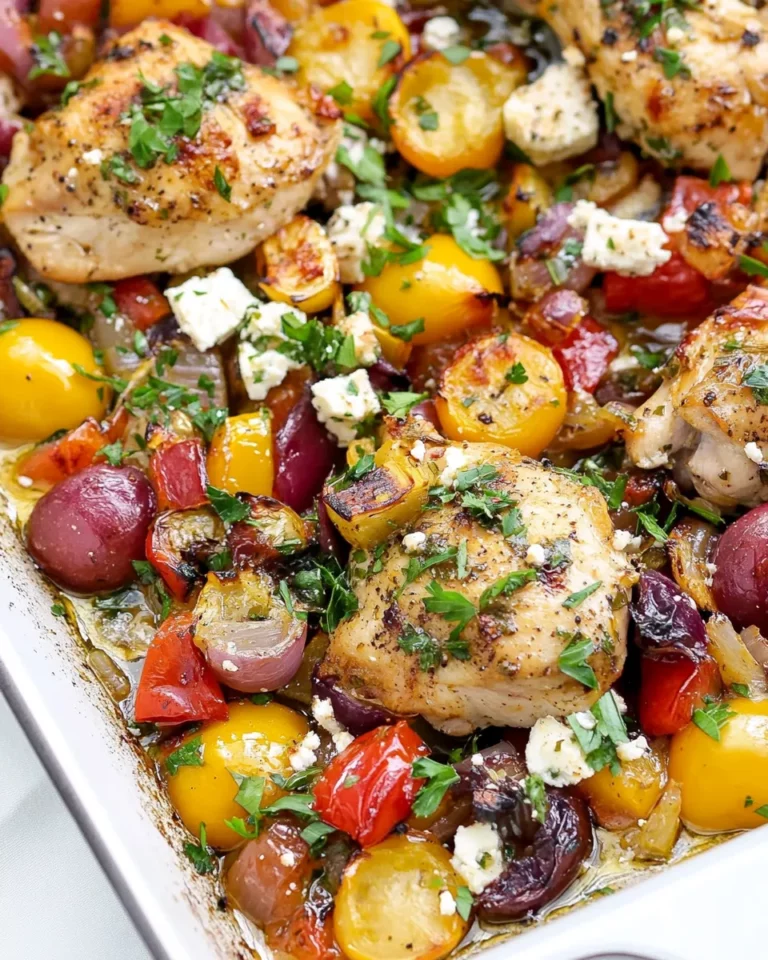 Homemade Sheet Pan Greek Chicken Dinner recipe photo