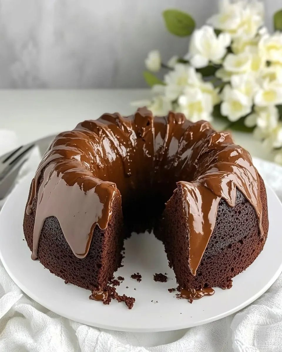 Easy Tunnel of Fudge Cake Tunnel of Doom Cake food shot