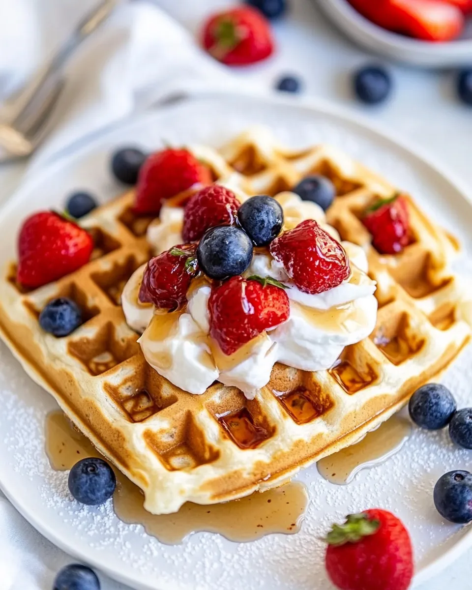 Healthy Yogurt Waffles food shot