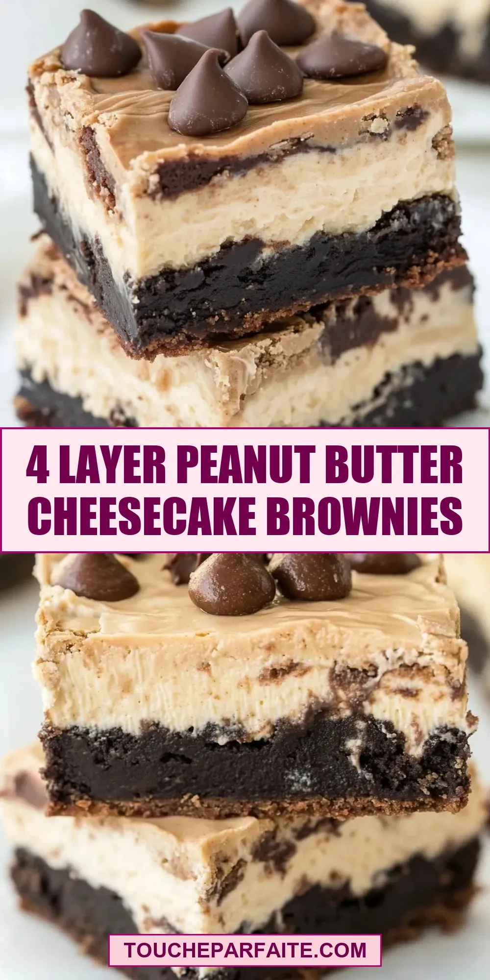 Amazing 4 Layer Peanut Butter Cheesecake Brownies