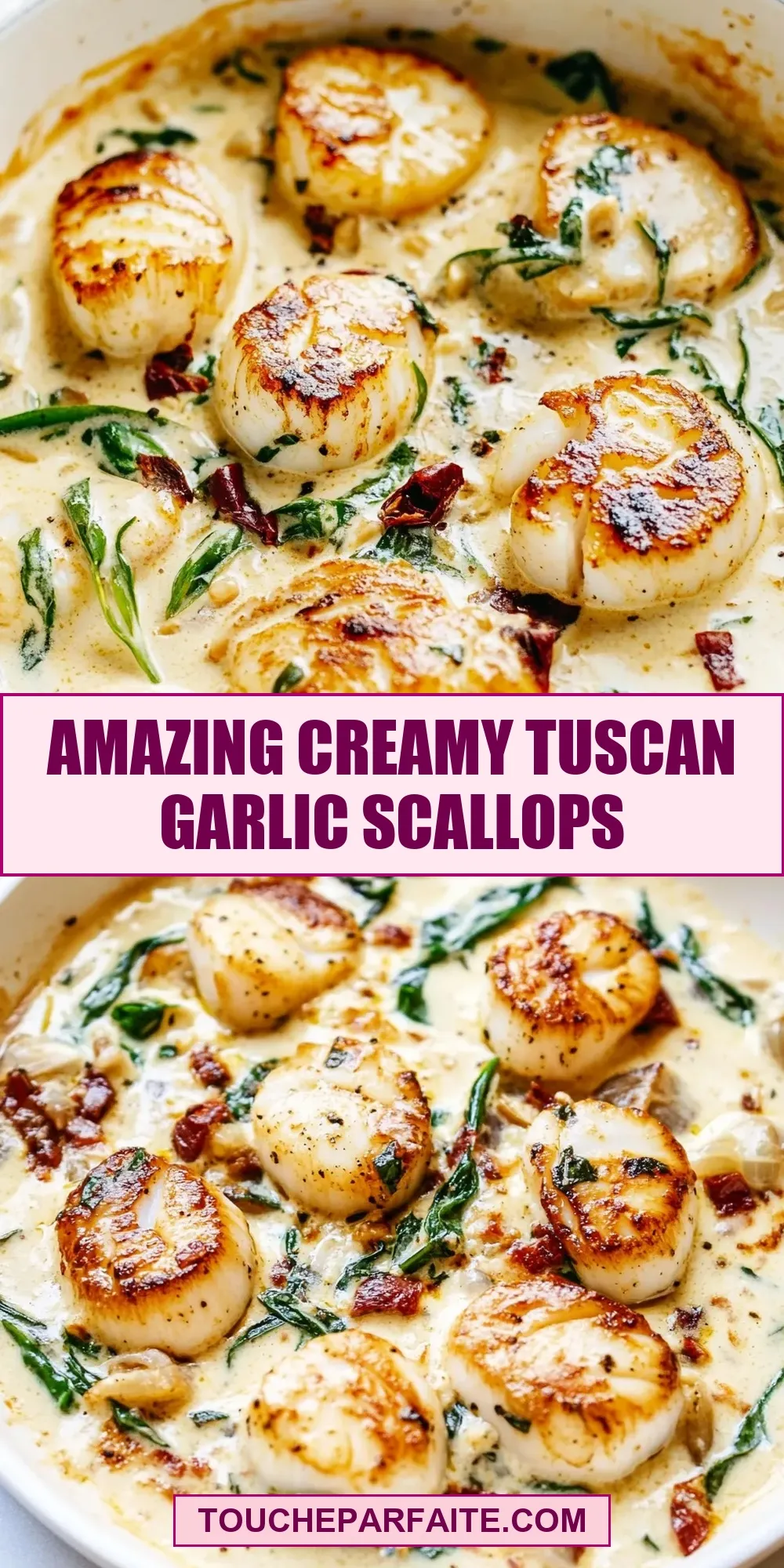 Quick Amazing Creamy Tuscan Garlic Scallops