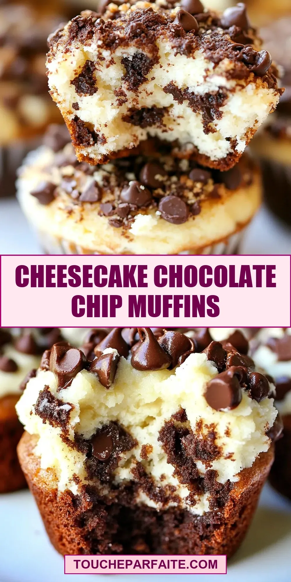 The Best Cheesecake Chocolate Chip Muffins Ever
