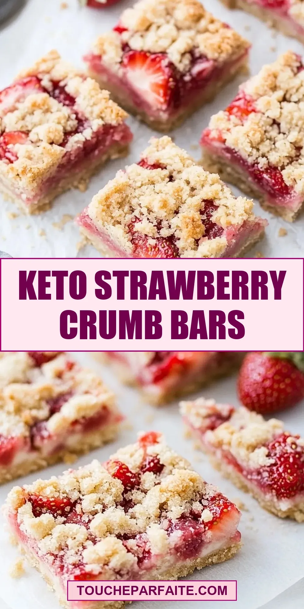 The Best Keto Strawberry Crumb Bars Ever