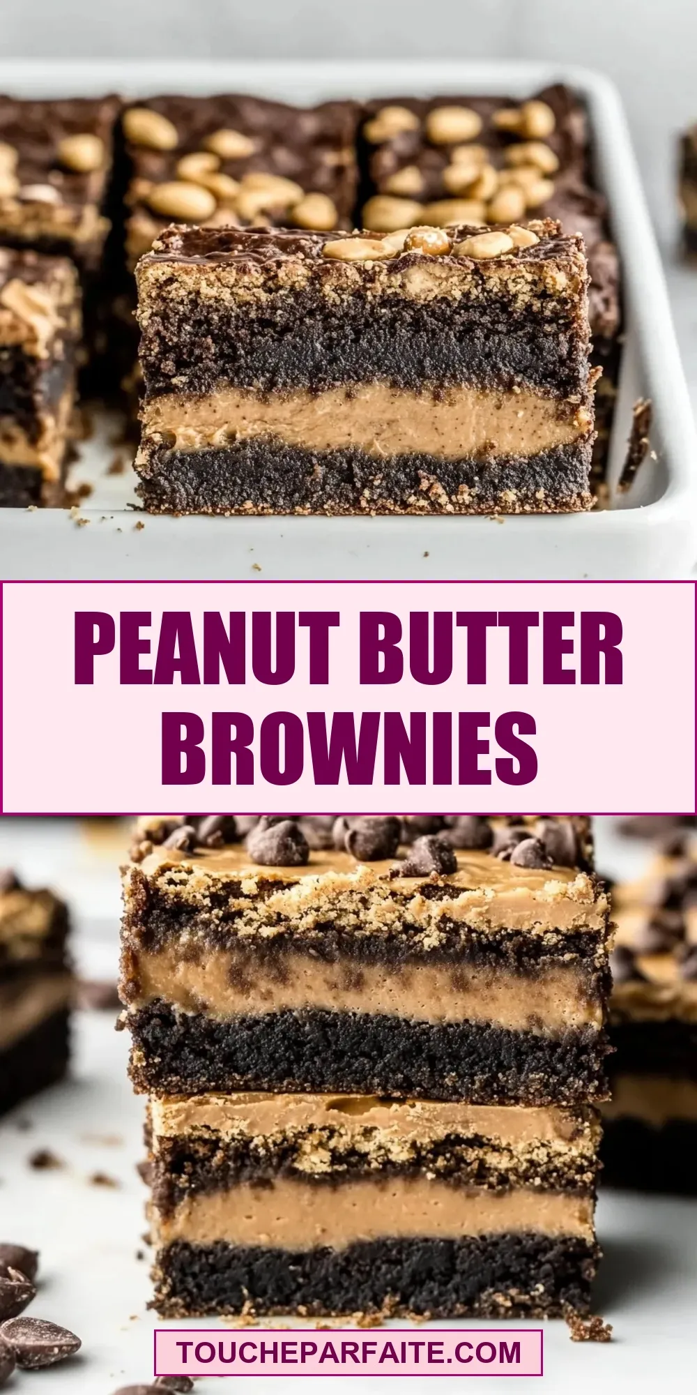 Peanut Butter Brownies (Perfect & Delicious)