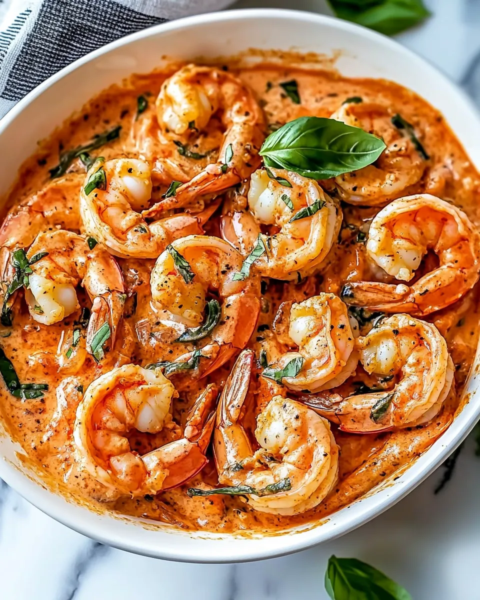 Quick 15-Minute Creamy Tomato Garlic Butter Shrimp food shot