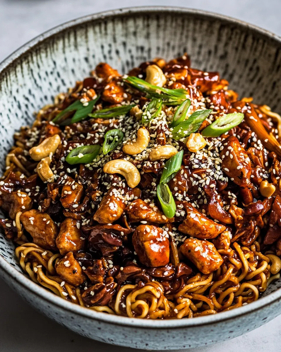 Easy 20 Minute Cashew Chicken Noodles. photo