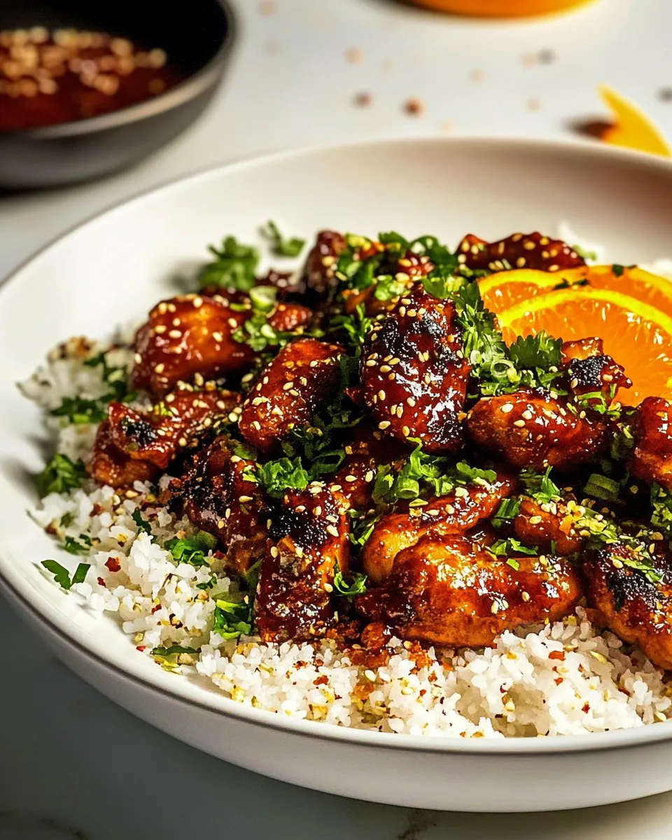 Delicious 20 Minute Crispy Orange Garlic Chicken. picture