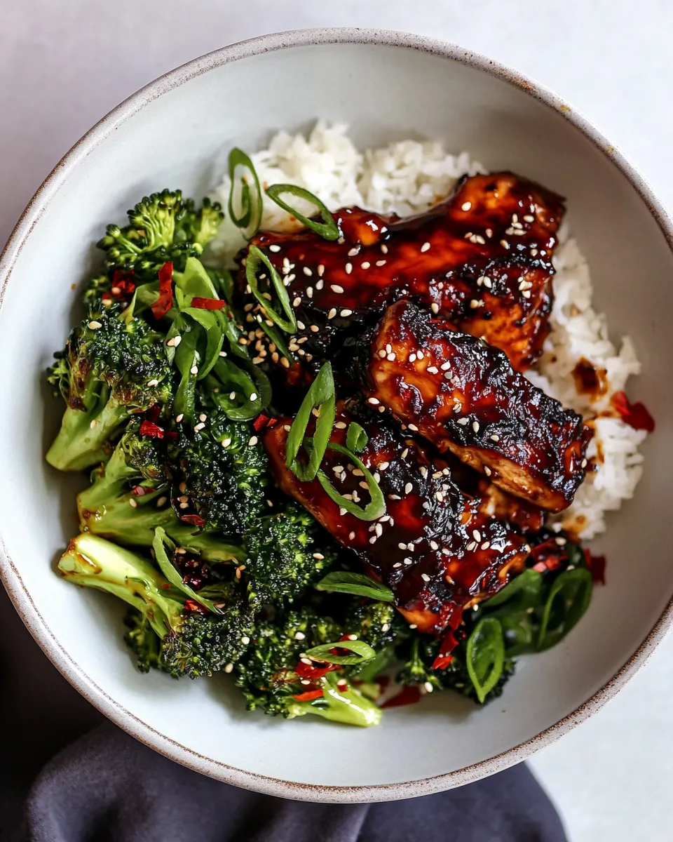 Homemade 30 Minute Teriyaki Chicken with Sesame Ginger Broccoli. recipe photo