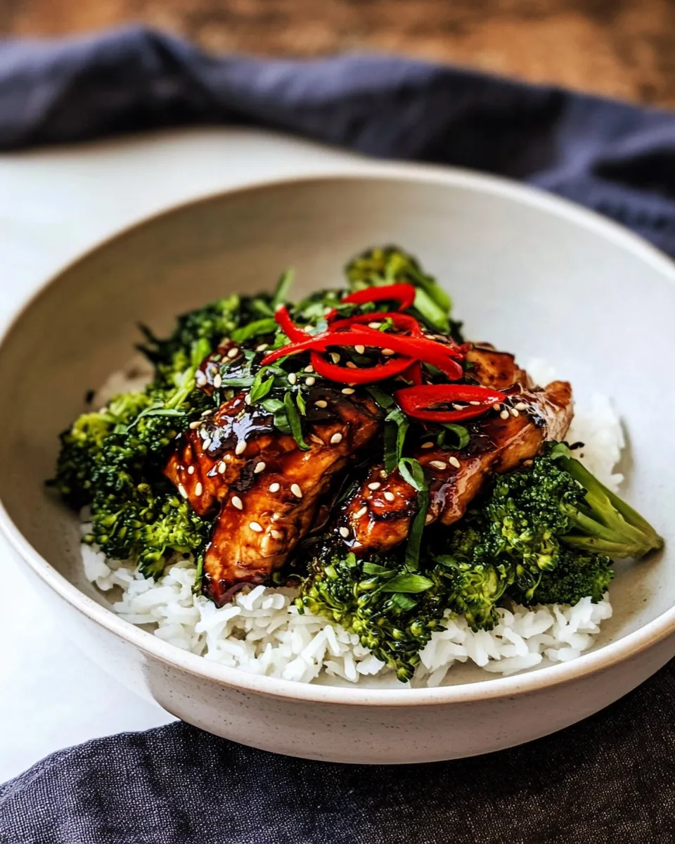 Easy 30 Minute Teriyaki Chicken with Sesame Ginger Broccoli. food shot