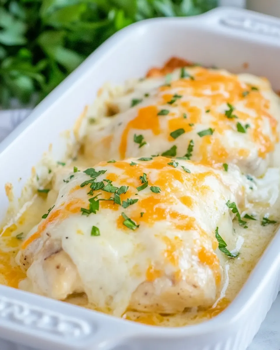 Classic 3 Cheese Baked Chicken dish photo