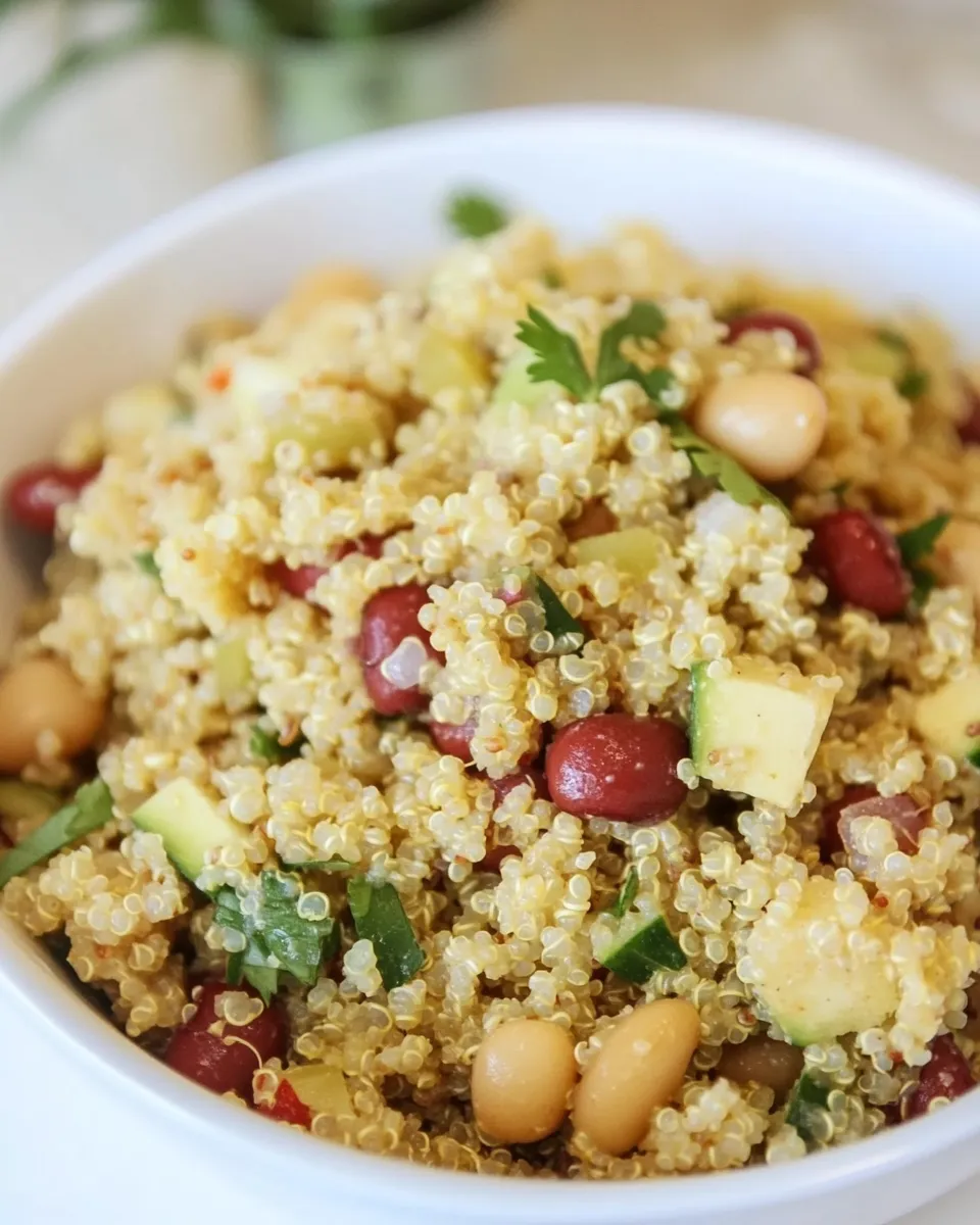 Easy 4 Bean Curry Quinoa Salad recipe photo