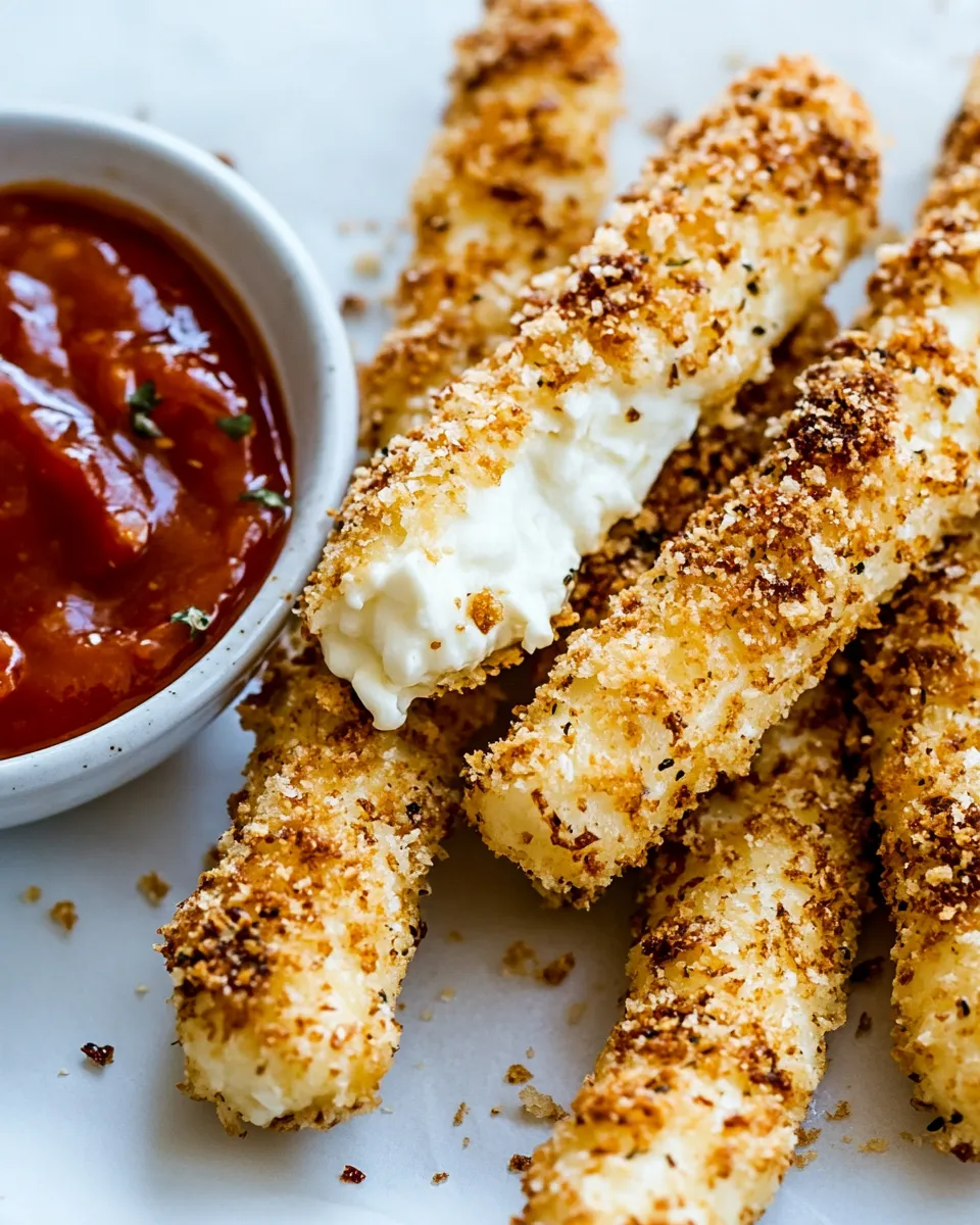 Easy 5-Minute Baked Mozzarella Sticks recipe photo