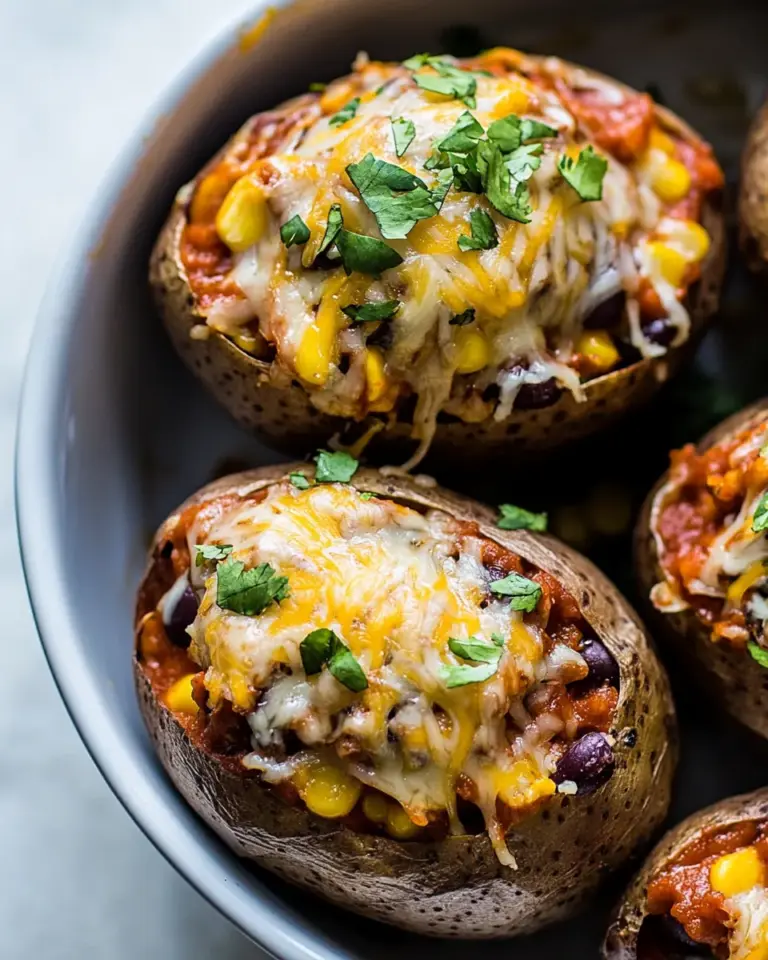 Homemade Air Fryer Enchilada Stuffed Baked Potatoes Recipe photo