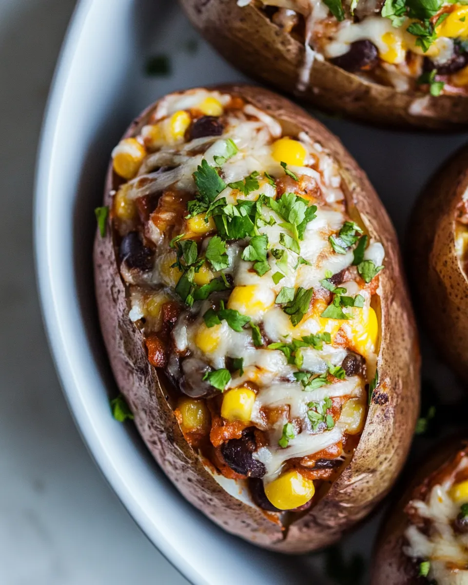 Easy Air Fryer Enchilada Stuffed Baked Potatoes Recipe picture