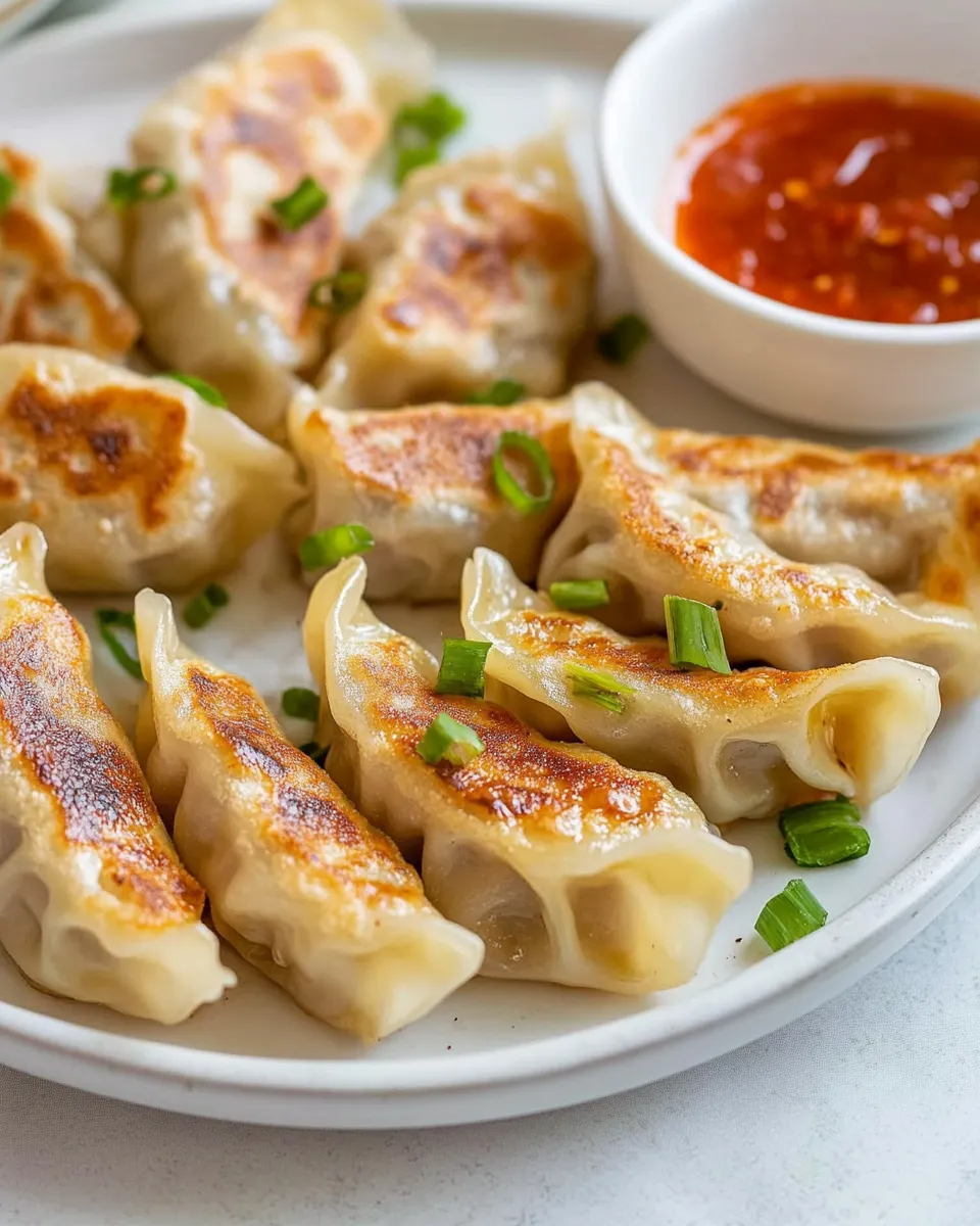 Delicious Air Fryer Potstickers plate image