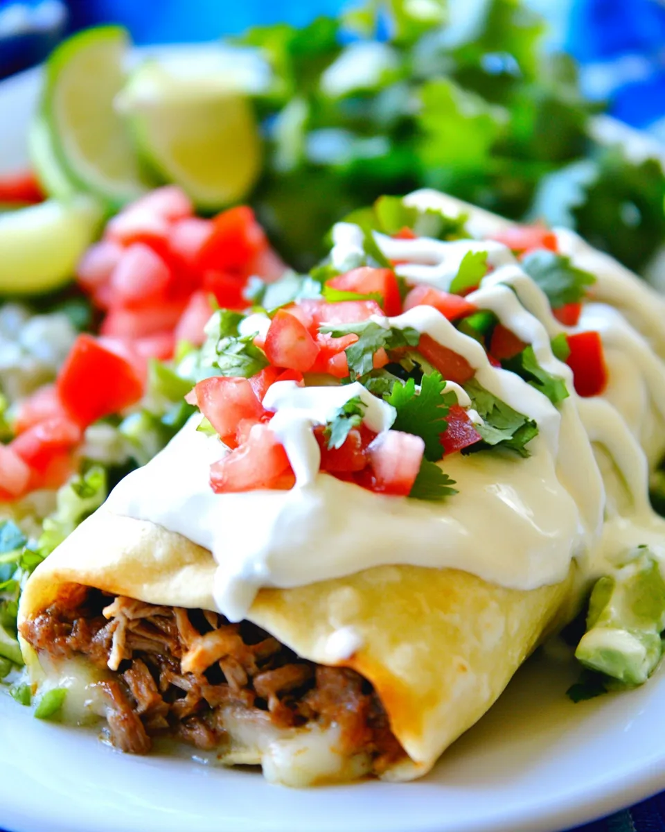 Classic Air Fryer Shredded Beef Chimichanga Recipe image