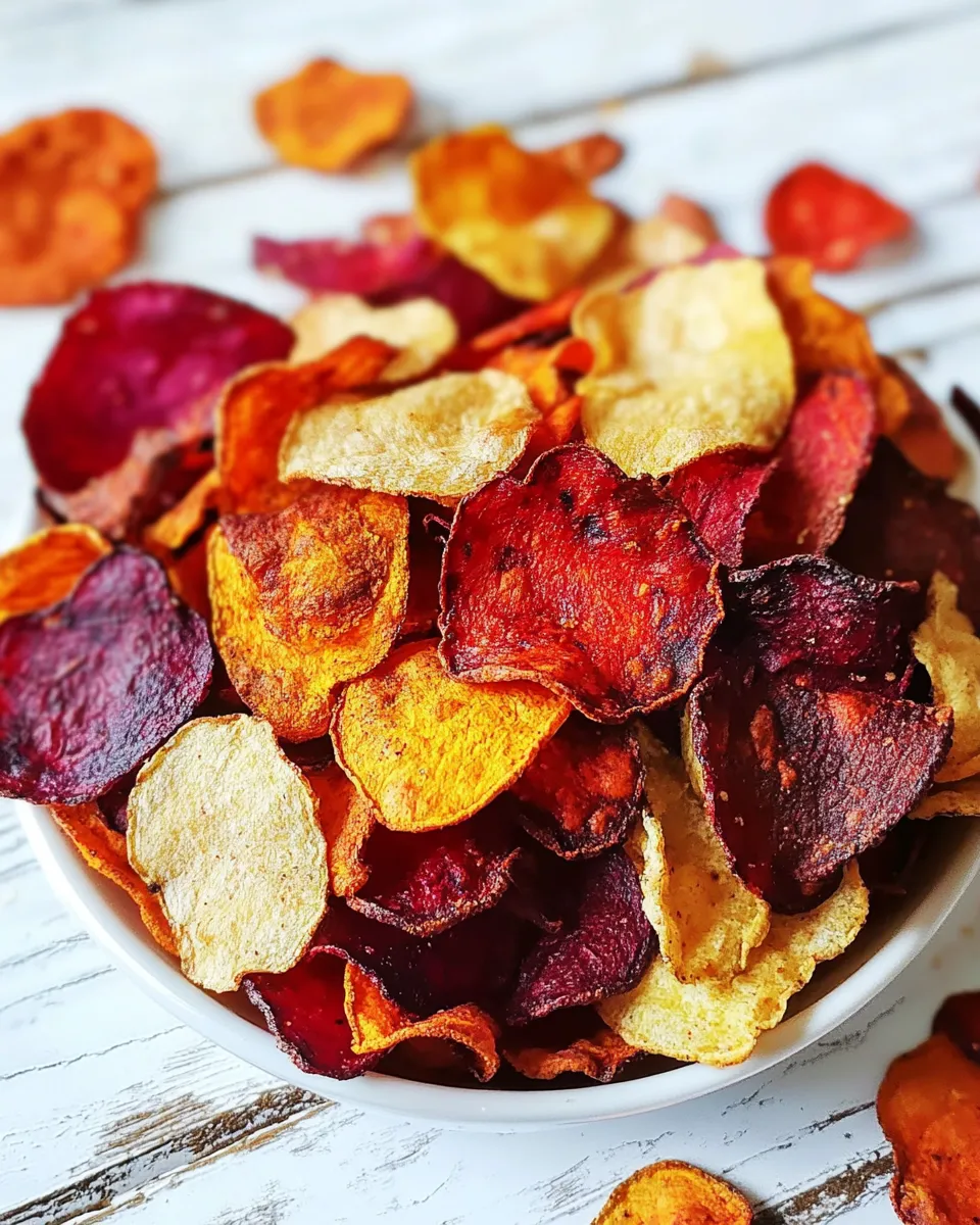 Easy Air Fryer Veggie Chips food shot