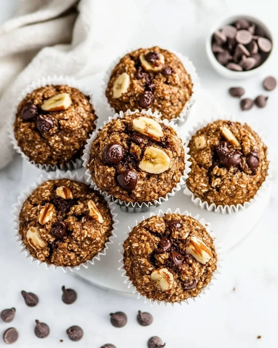 Classic Almond Flour Paleo Banana Nut Muffins With Chocolate Chips image