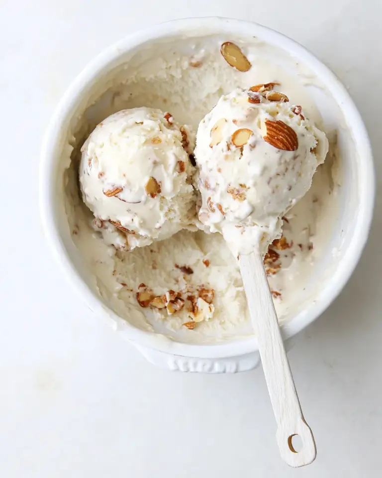 Homemade Almond Torte Mascarpone Ice Cream (with a Brown Butter Almond Crunch!) photo