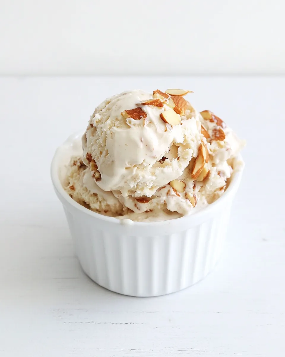 Classic Almond Torte Mascarpone Ice Cream (with a Brown Butter Almond Crunch!) image