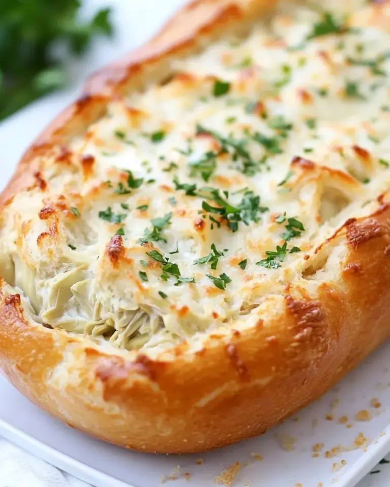 Homemade Artichoke Dip Stuffed Bread recipe photo