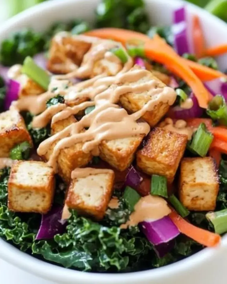 Homemade Asian Kale & Tofu Salad (Protein-Rich!) photo