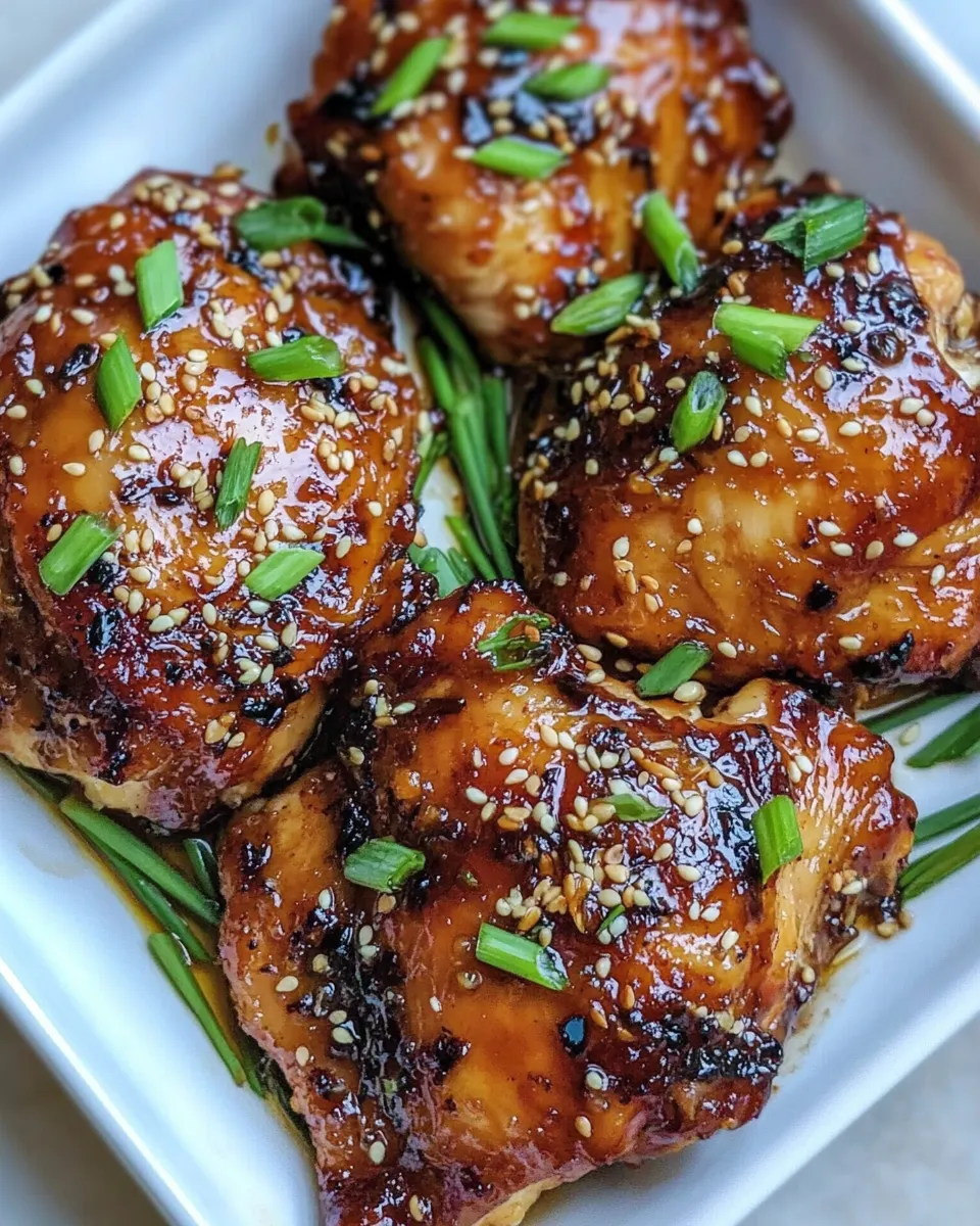 Easy Asian Style Honey Garlic Chicken Thighs recipe photo