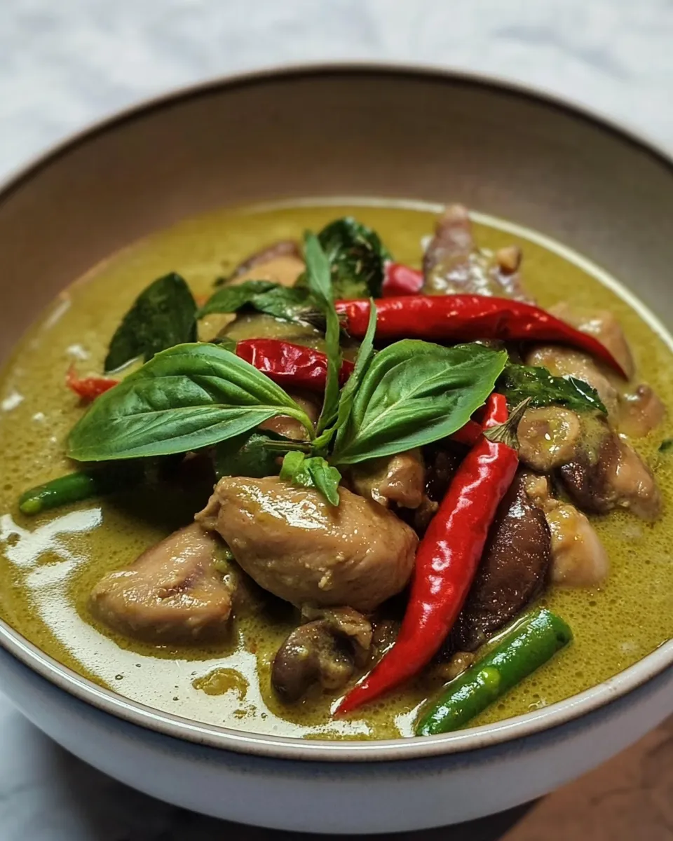 Classic Authentic Thai Green Chicken Curry w/ Homemade Curry Paste image