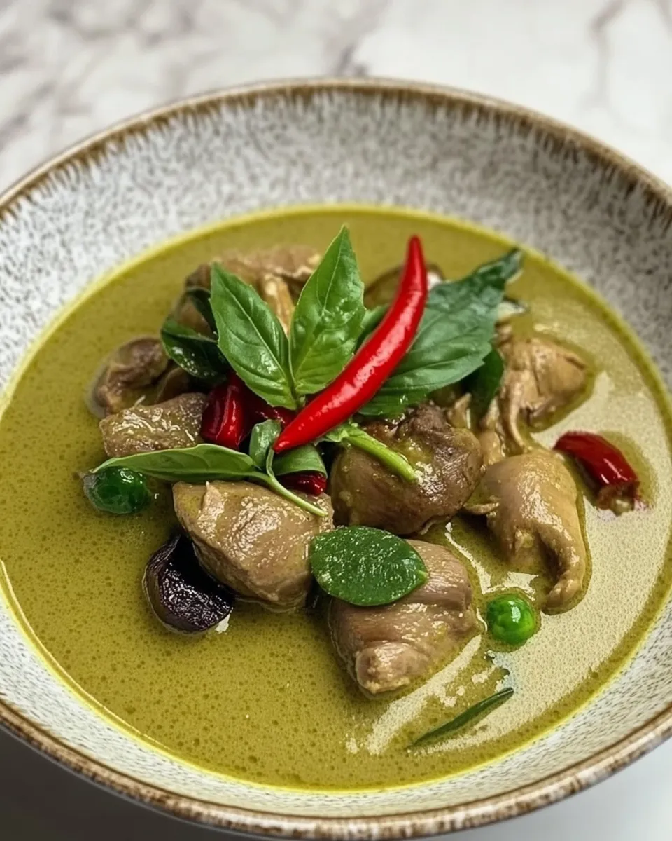Delicious Authentic Thai Green Chicken Curry w/ Homemade Curry Paste dish photo