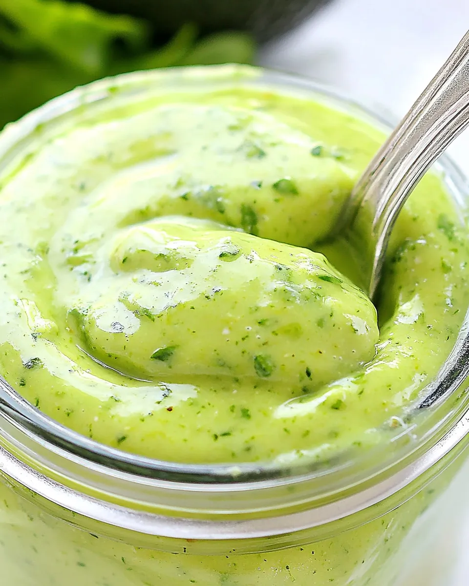 Easy Avocado Buttermilk Ranch Dressing food shot