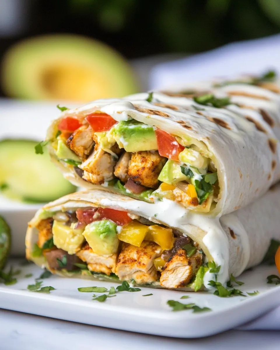 Classic Avocado Ranch Chicken Burrito Wraps dish photo