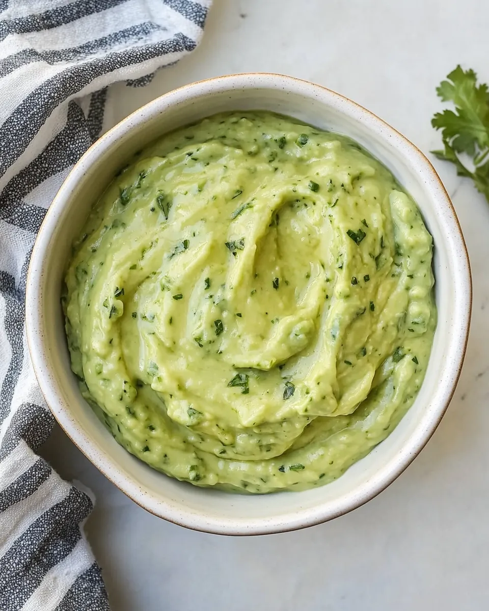Delicious Avocado Sauce plate image