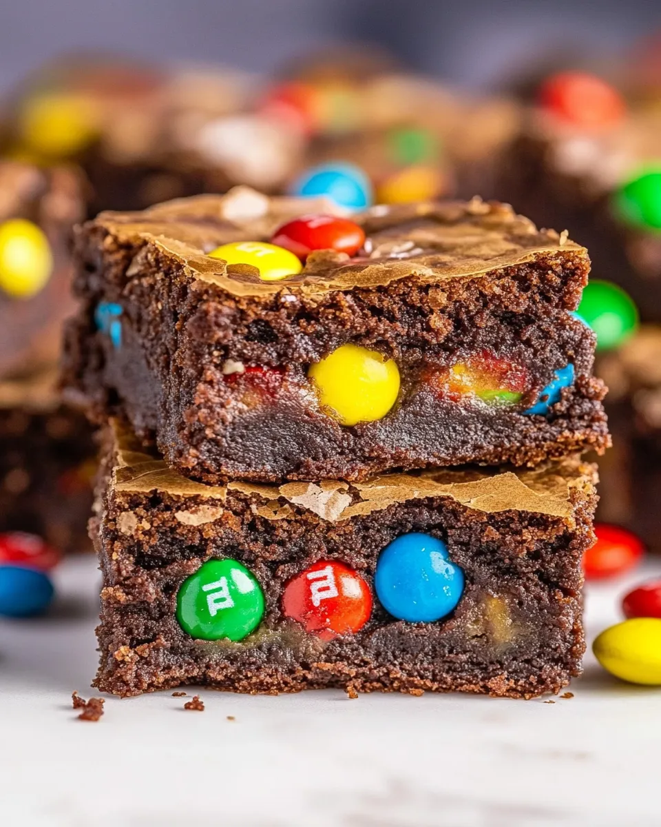 Classic BEST Fudgy M&M Brownies Recipe image