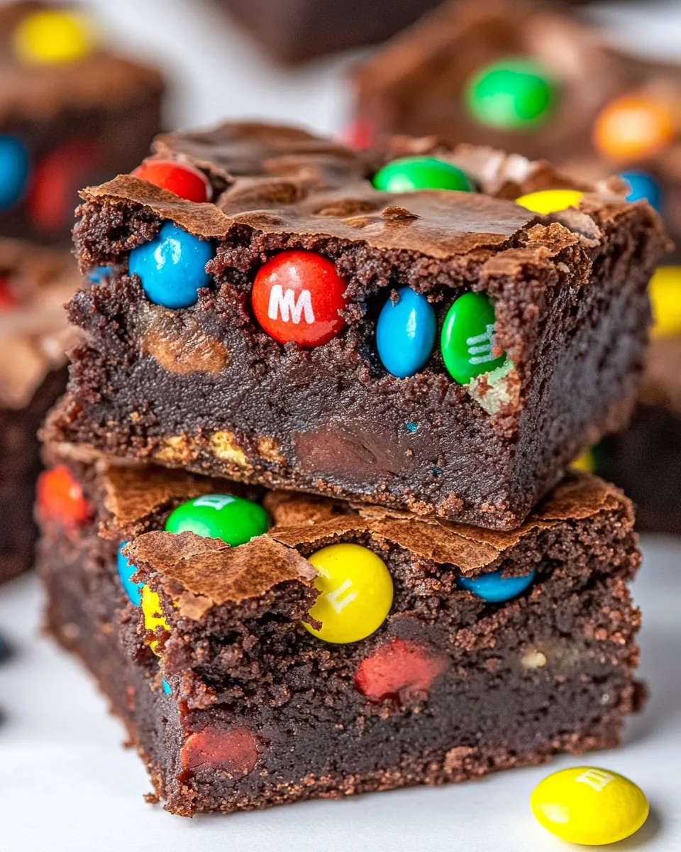 Easy BEST Fudgy M&M Brownies Recipe recipe photo
