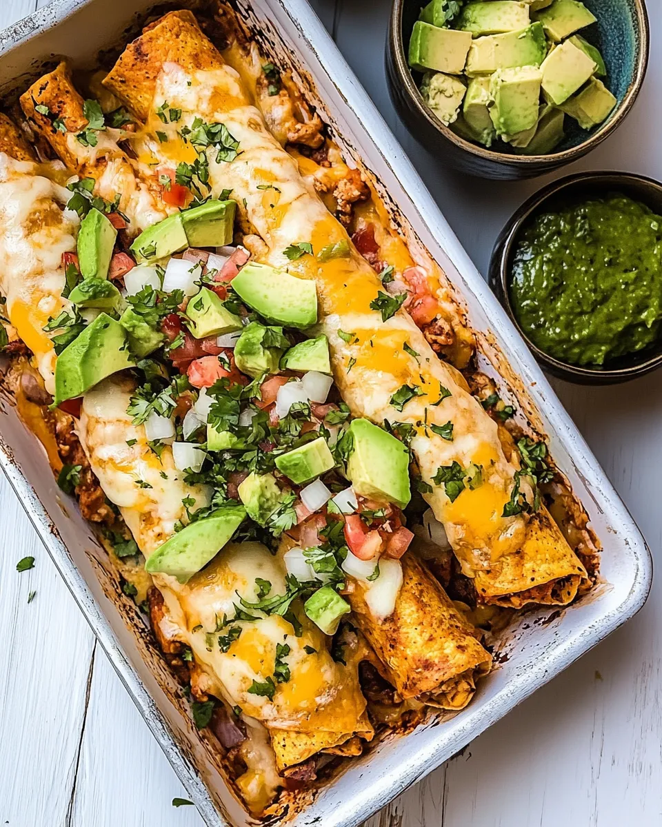 Homemade Baked Cheesy Cuban Chicken Taquitos. recipe photo