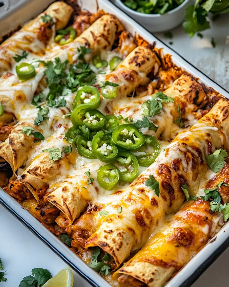 Amazing Baked Cheesy Cuban Chicken Taquitos. photo