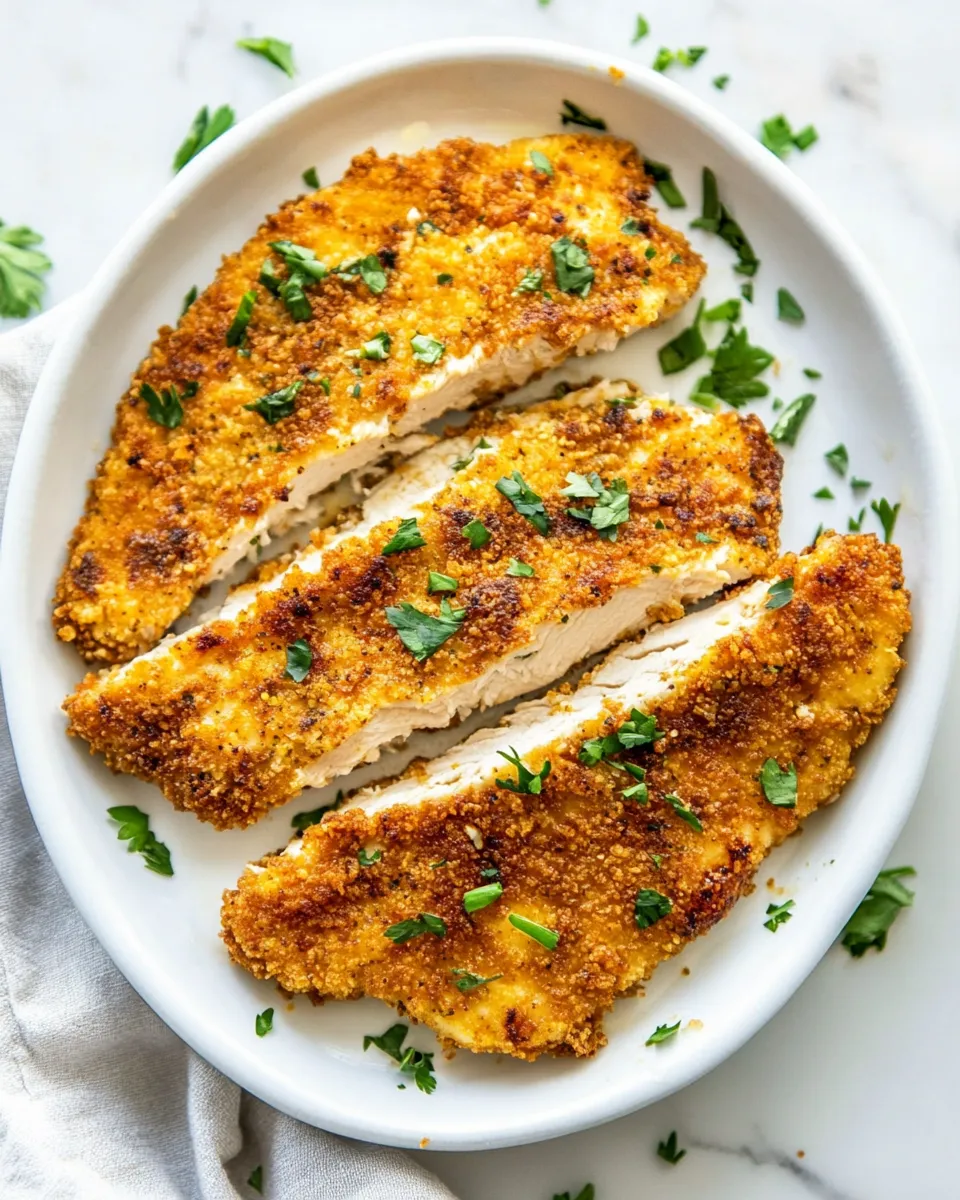 Easy Baked Chicken Cutlets food shot