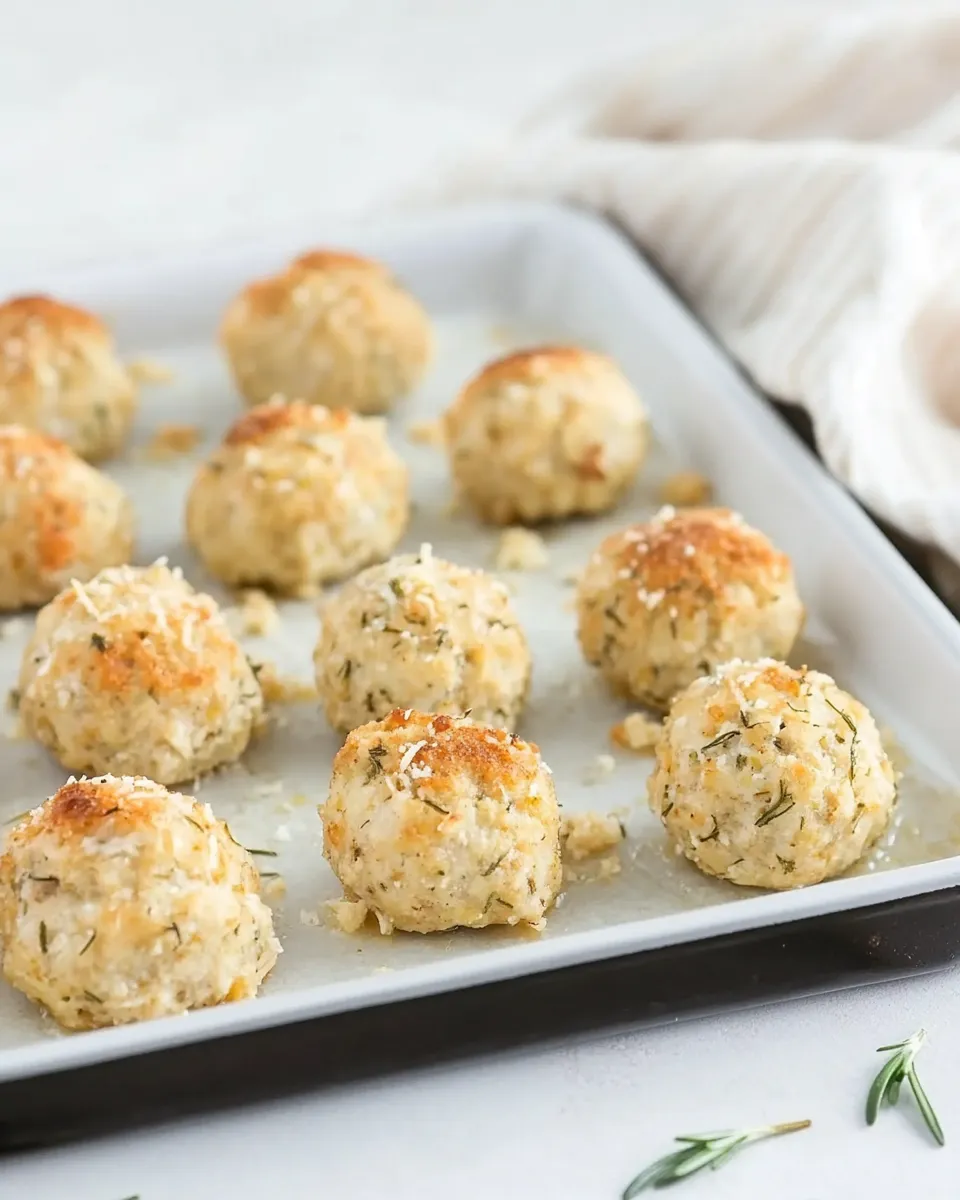 Delicious Baked Chicken Meatballs with Parmesan and Rosemary plate image