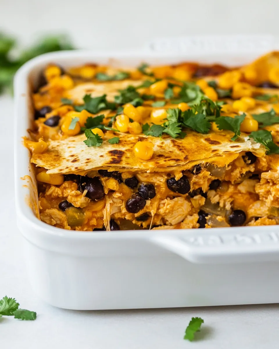 Classic Baked Chicken Quesadilla Casserole dish photo